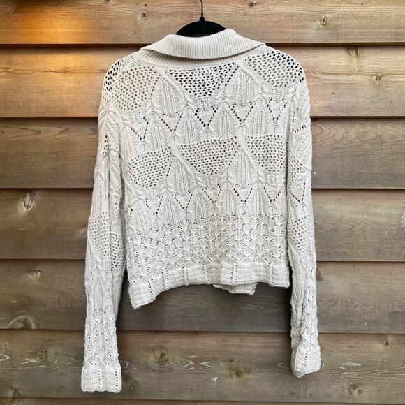 Originality off white crocheted cropped sweater - Picture 4 of 6